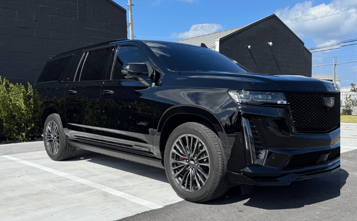 Black Cadillac Escalade V Luxury Suv Rental Parked In Fort Lauderdale Available Through Dream Exotics Miami Luxury Rentals